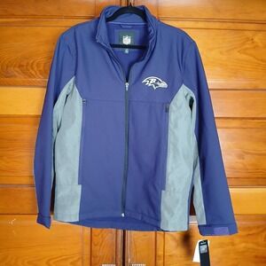 NWT Baltimore Ravens NFL Full Zip-Up Jacket Size Medium Men's Purple Grey Yellow